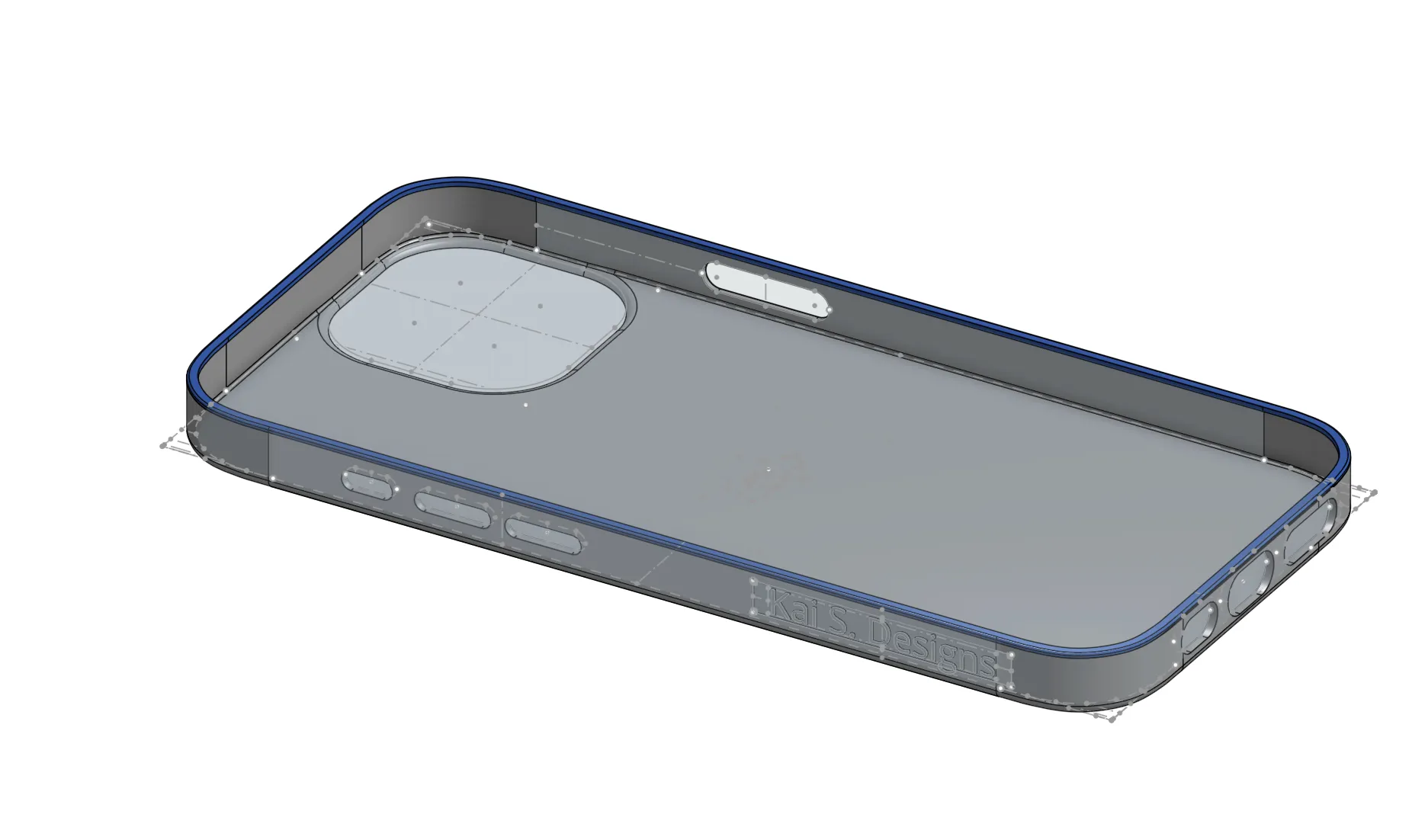 Screenshot of the phone case CAD